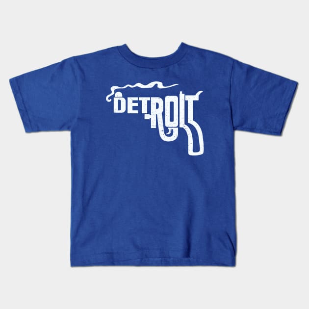 Mac And His Detroit Smoking Barrel Kids T-Shirt by alfiegray